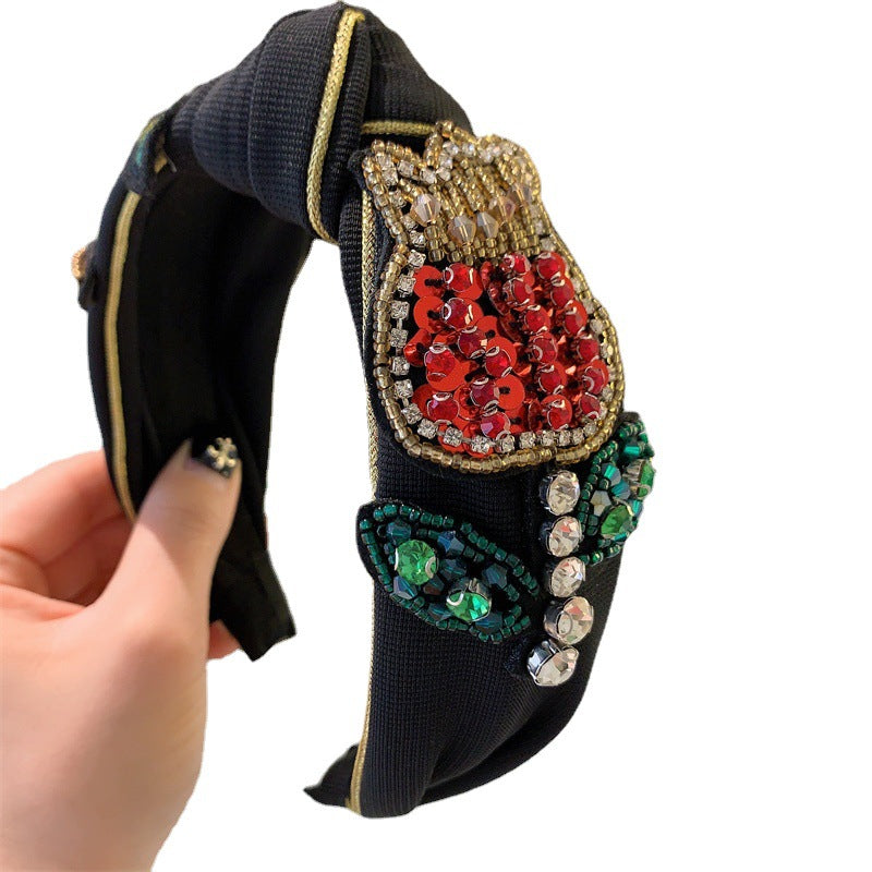 Wholesale Bird Beaded Vintage Wide Edge Hair Hoops