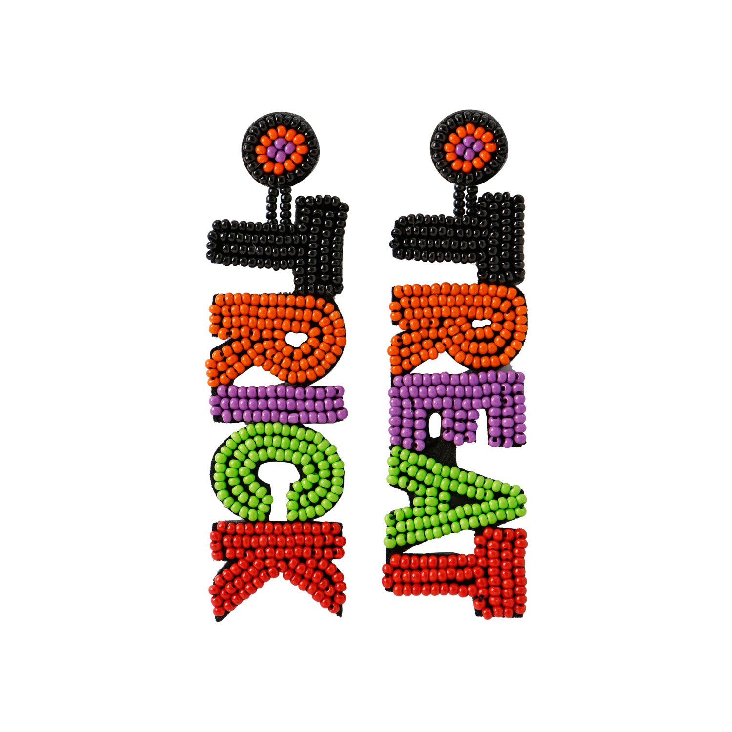 Wholesale English Alphabet Halloween Glazed Earrings