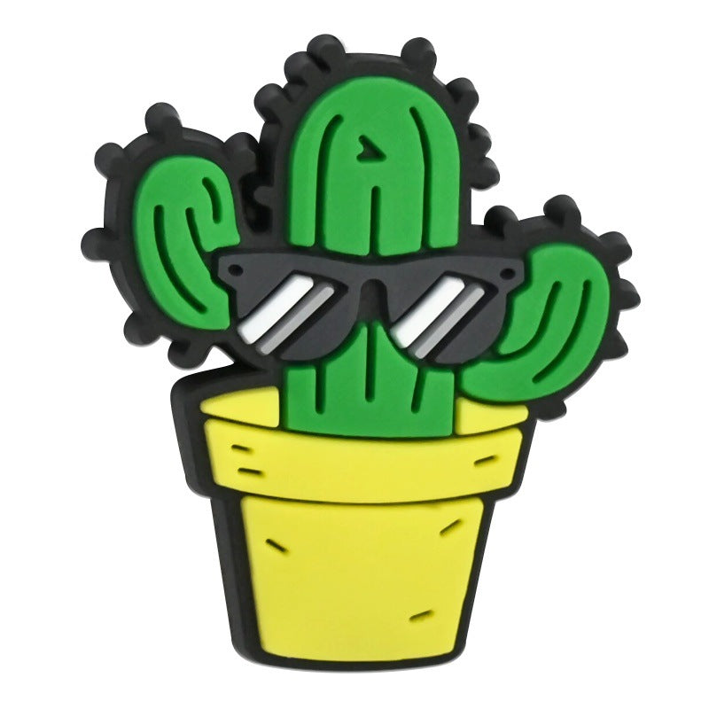 Wholesale   Random 100pcs Cactus series soft glue perforated double-sided thick patch DIY detachable beads