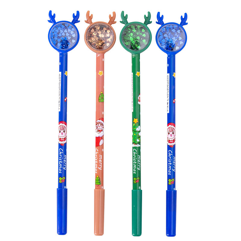 Wholesale Plastic Christmas Glitter Antler Creative Rollerball Pen