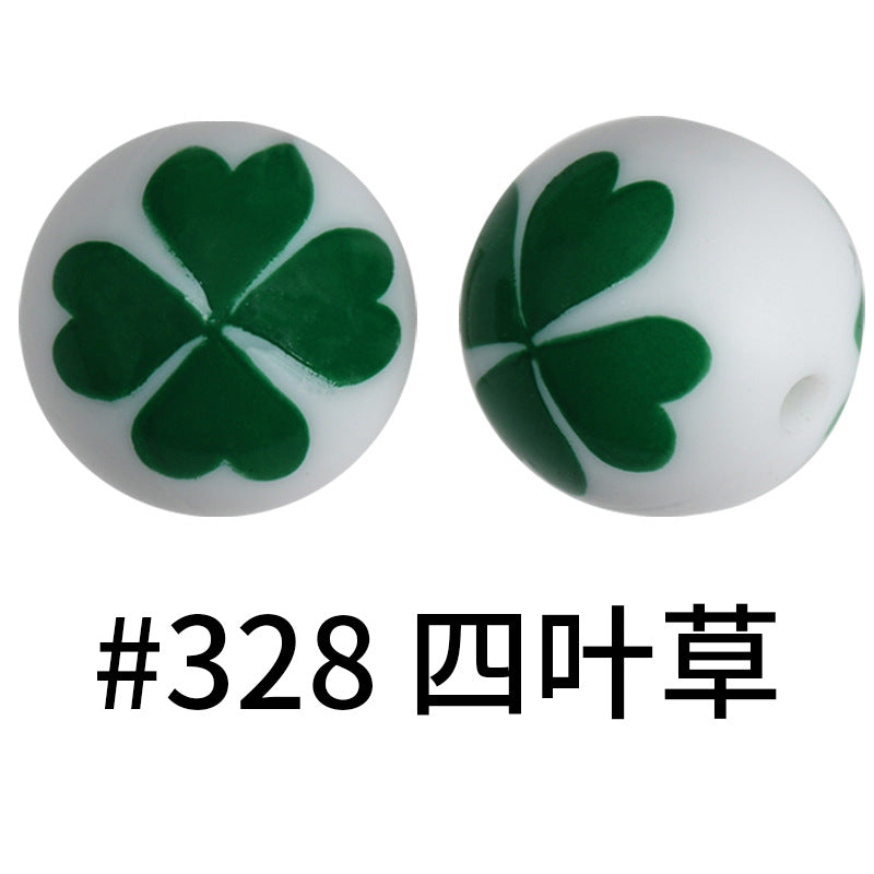 Wholesale 50pcs 16mm Print Silicone Beads Colorful Silicone Water Transfer Beads