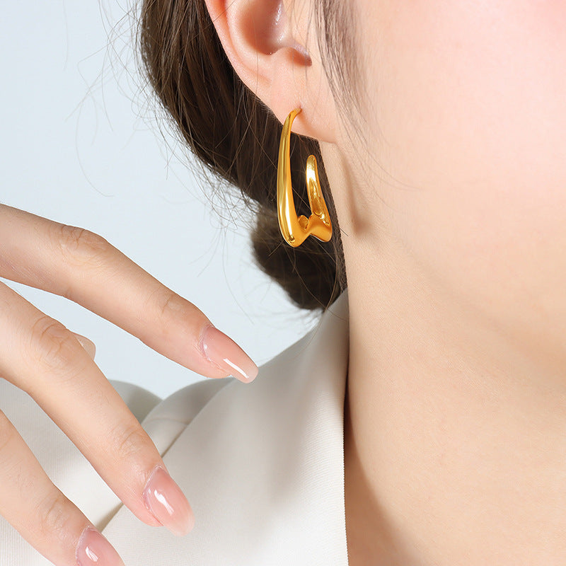 Wholesale Fashion Geometry Gold Plated Earring