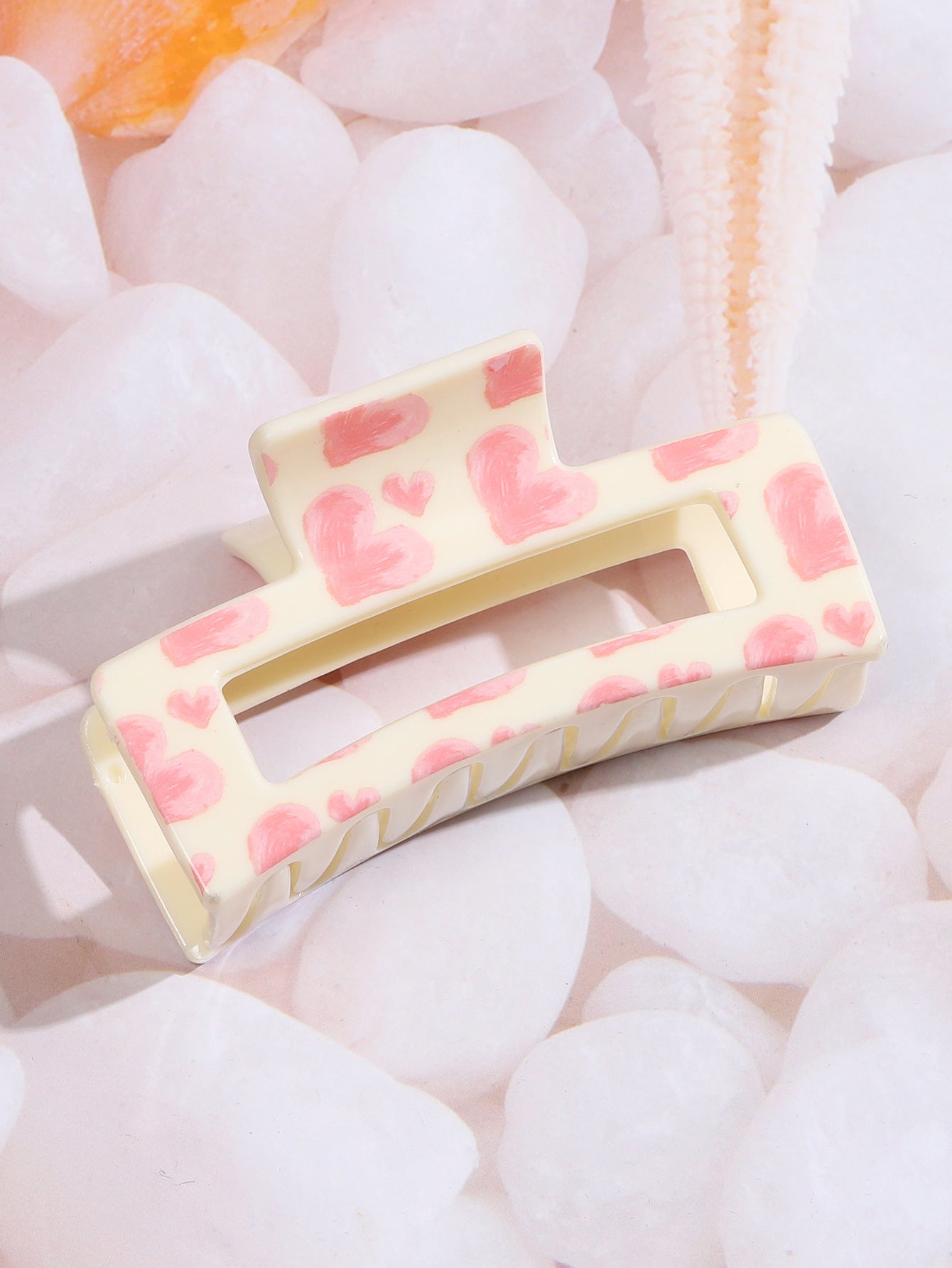 Wholesale  Printed Heart-Shaped Hair Clip  Large Shark Clip