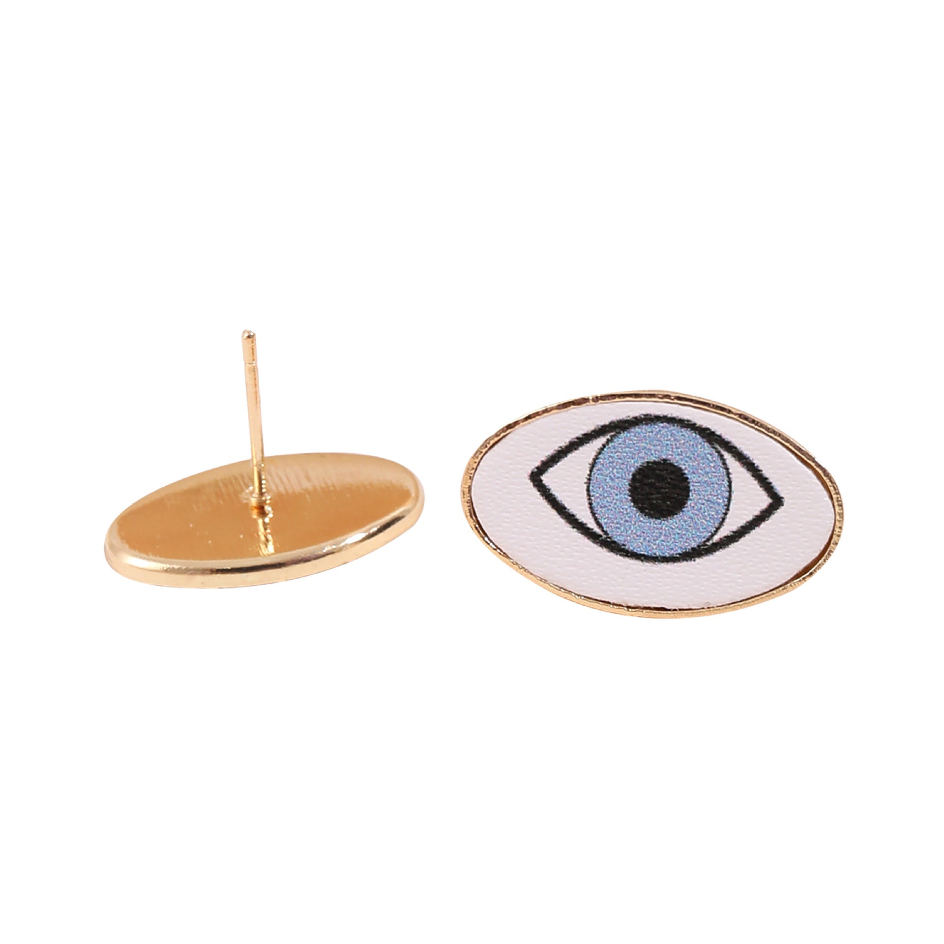 Wholesale Devil Eye Oval Stud Earrings Leather PU Earrings