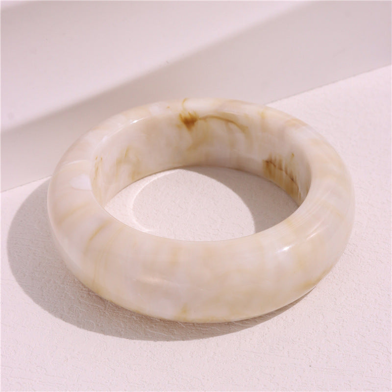 Wholesale Marble Pattern Colorful ResinRetro Geometric Round Smudged Transparent Bracelet