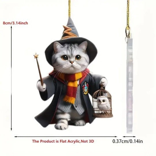 Wholesale New Acrylic Flat Magic Cat Car Interior Pendant