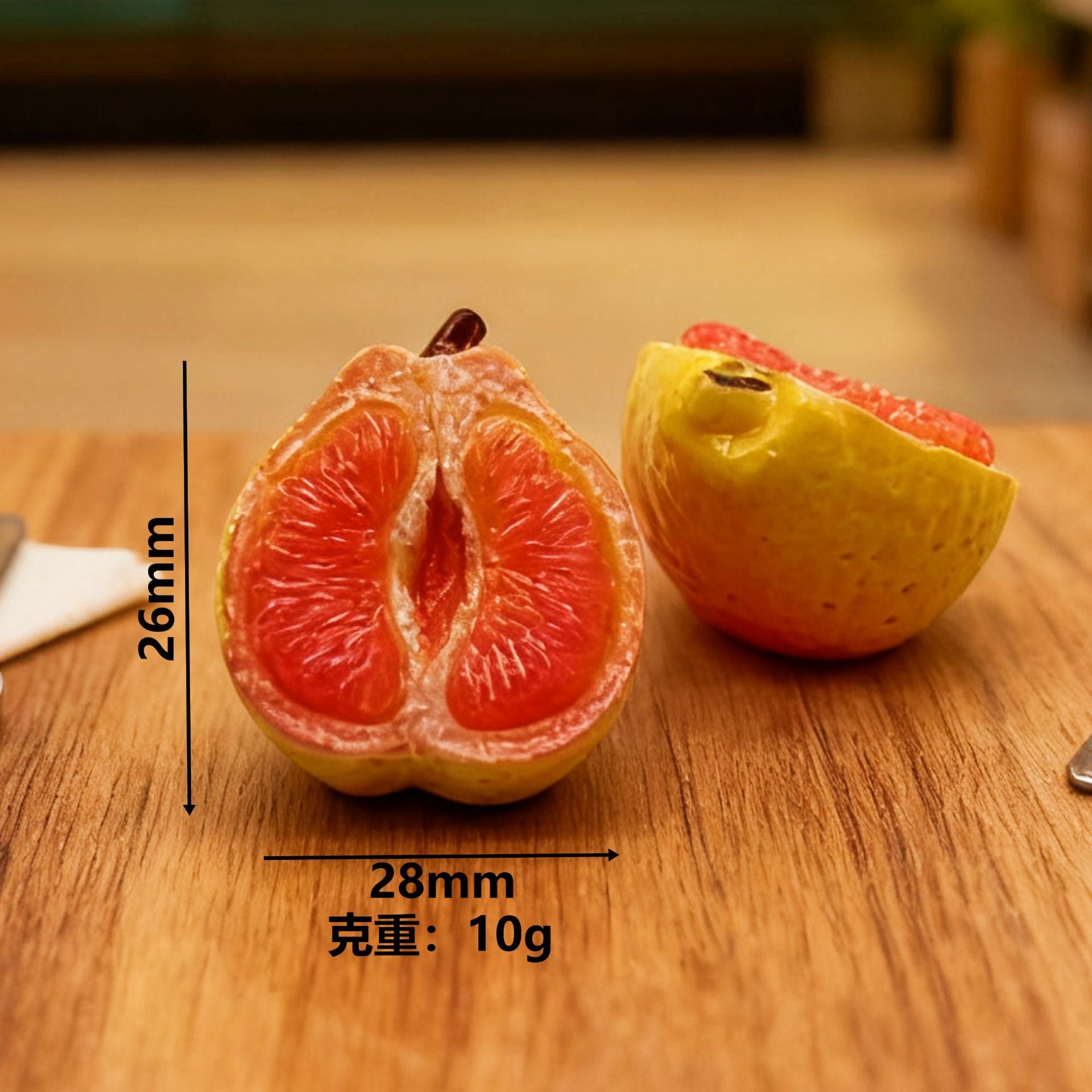 Wholesale 10pcs Simulated Peeled Grapefruit Mini Fruit Food Toy Resin Doll Accessories
