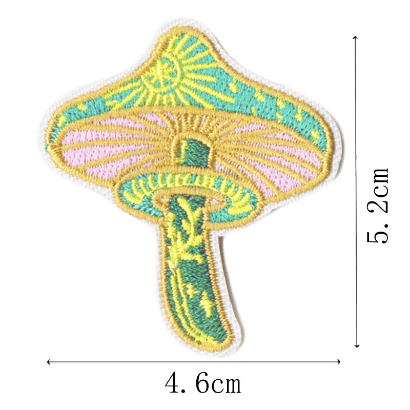 Wholesale Mushroom Embroidery Patches Set Of 14 Iron On DIY Decorative Accent For Clothing Resale