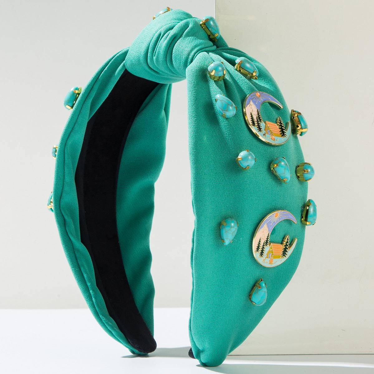 Wholesale Turquoise inlaid headband alloy oil dripping hair accessories