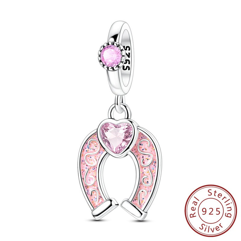 Wholesale Pink Elegant Crystal Cat Charms