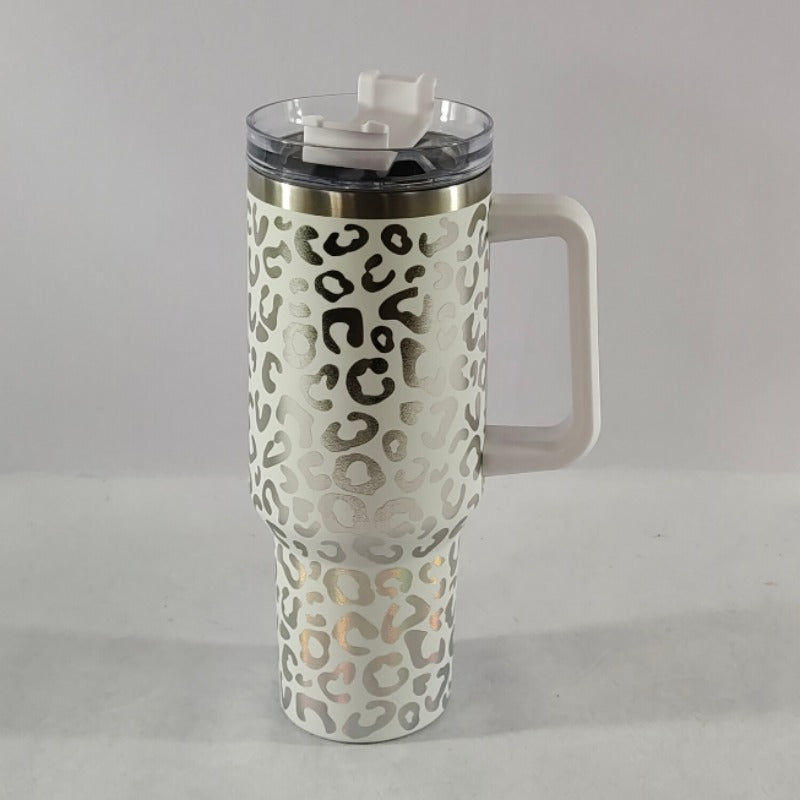 Wholesale 40oz Hot Silver Handle Car Cup Stainless Steel Insulation Ice Cup