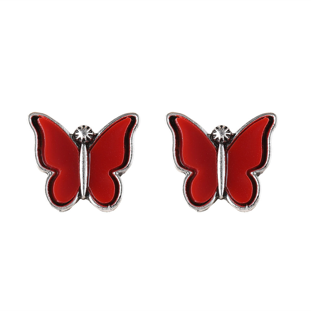 Wholesale Retro sweet colorful butterfly earrings simple and versatile fashion niche earrings for women