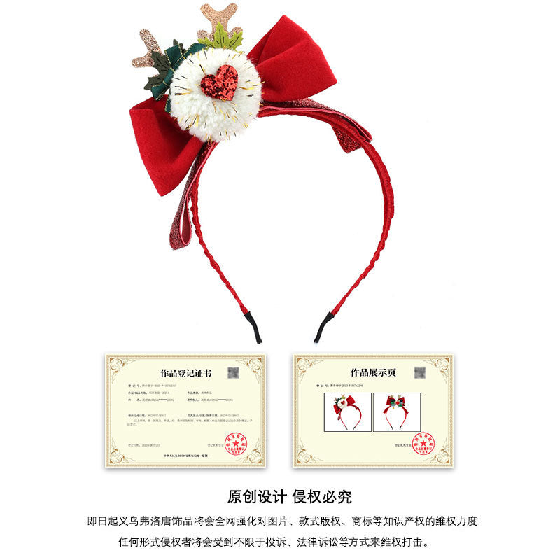 Wholesale Christmas Bow Fabric Headband