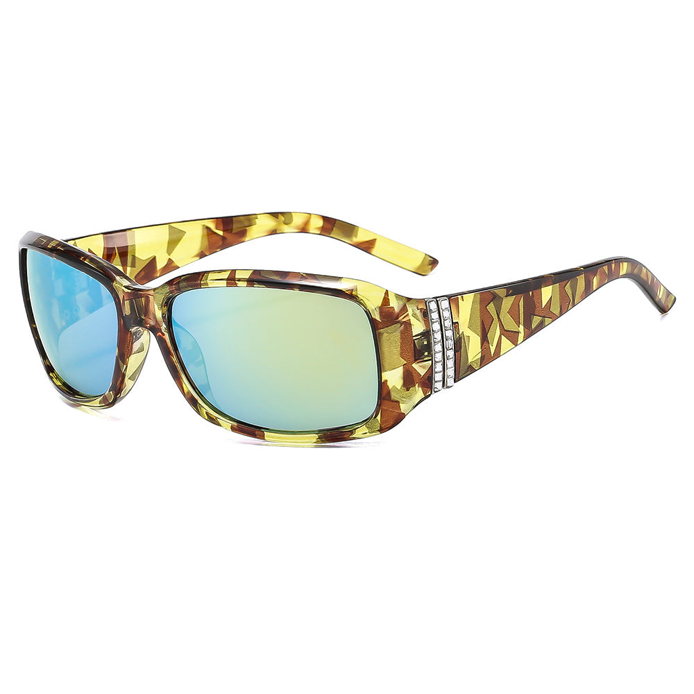 Wholesale Women's oval frame diamond-studded polarized sunglasses