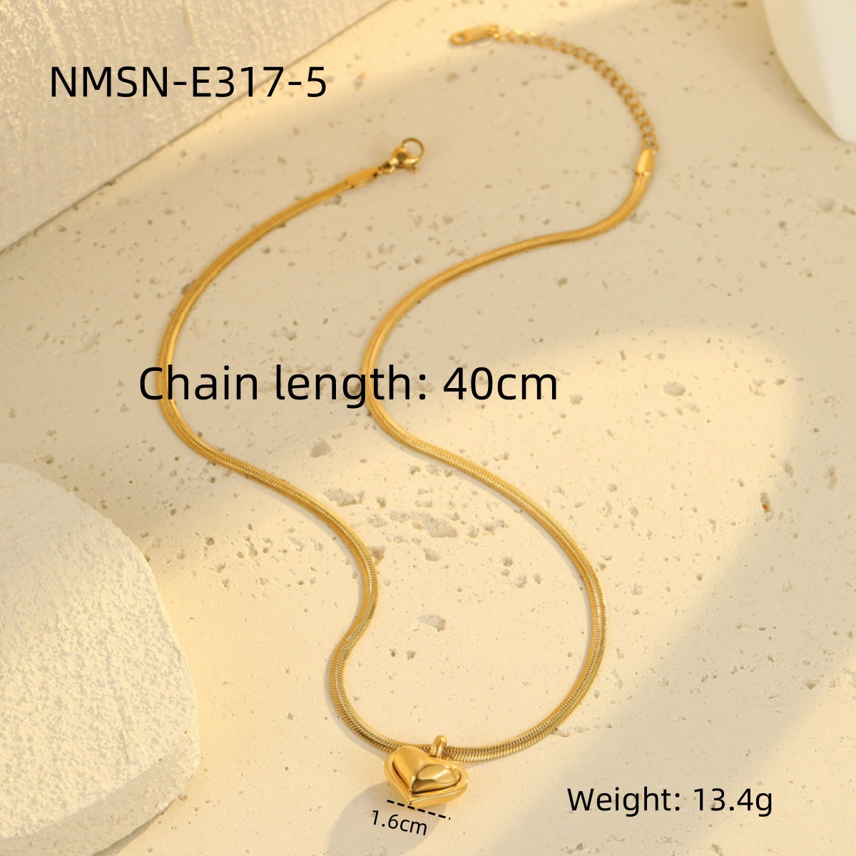 Wholesale Love Heart Pendant Necklace Niche Design Stainless Steel Necklace
