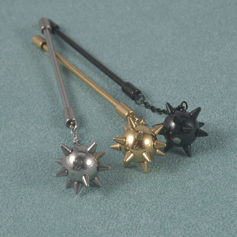 Wholesale Stainless Steel Barbell Earrings with Chain Pendant Fashion Party Jewelry Accessory