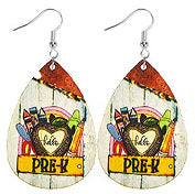 Wholesale Wooden Printed Earrings for Teachers' Day and Graduation Season