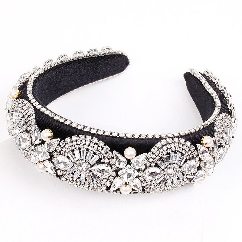 Wholesale New Vintage Crystal Rhinestone Sponge Headband