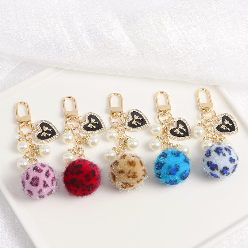Wholesale Leopard Fur Ball Keychain