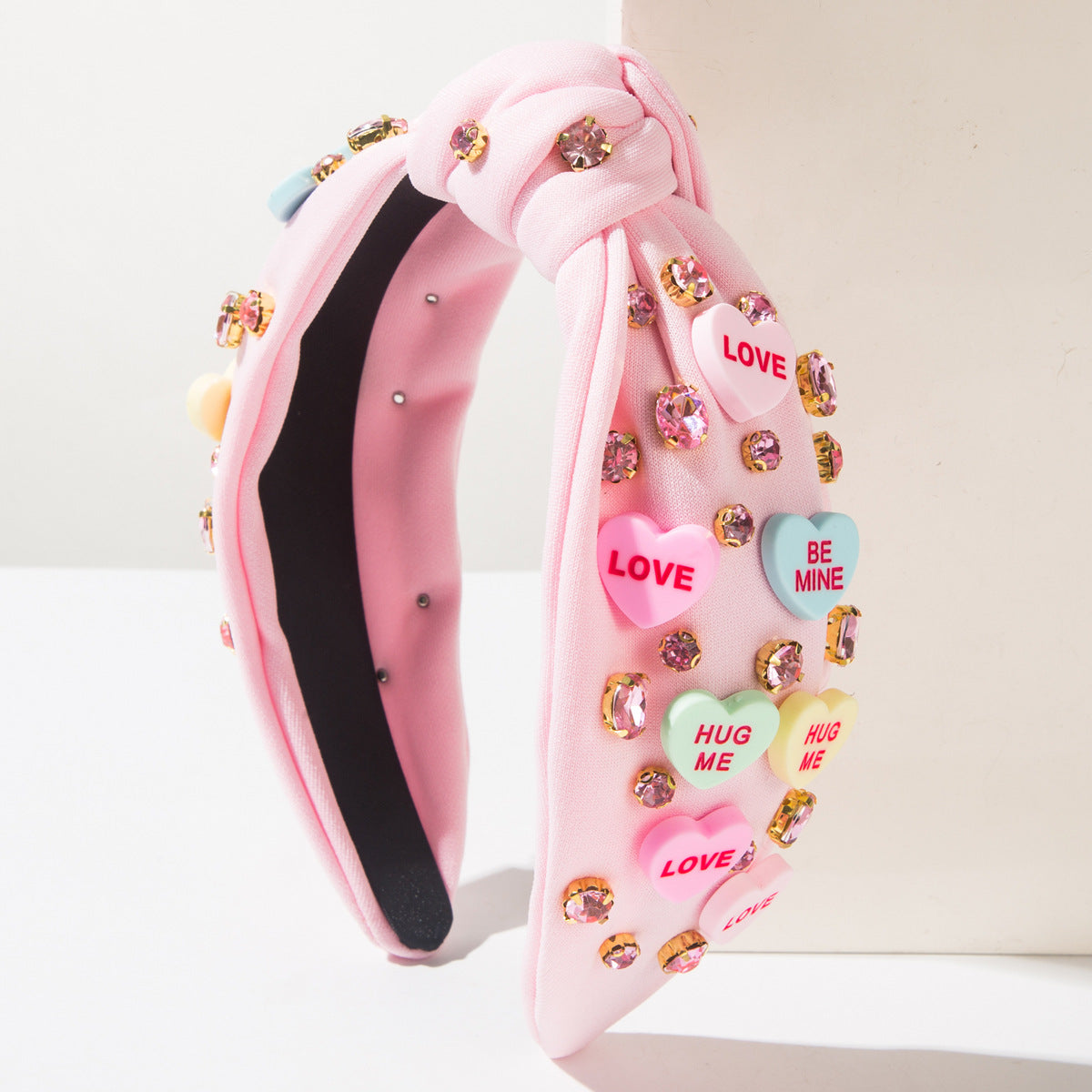 Wholesale Valentine's Day Heart-shaped Letter Hand-knotted Diamond  Hair Clips