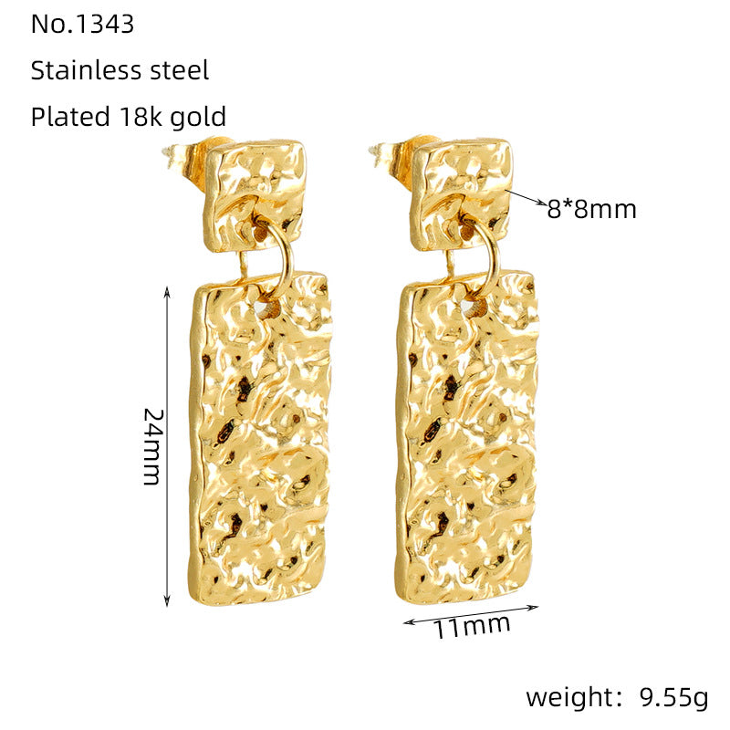 Wholesale Stainless Steel Geometric Interlocking Gold Plated Earrings
