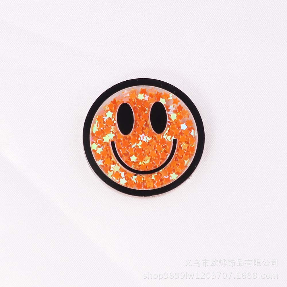 Wholesale  10pcs/pack Cartoon smiley face solid color star loose powder Acrylic Flatback