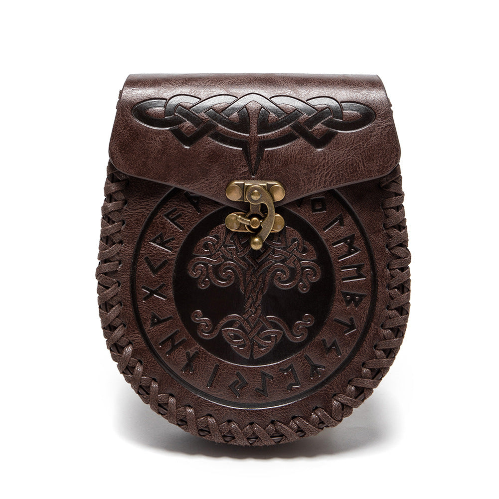 Wholesale PU Viking Style Medieval Knight European and American Retro Embossed Waist Bags
