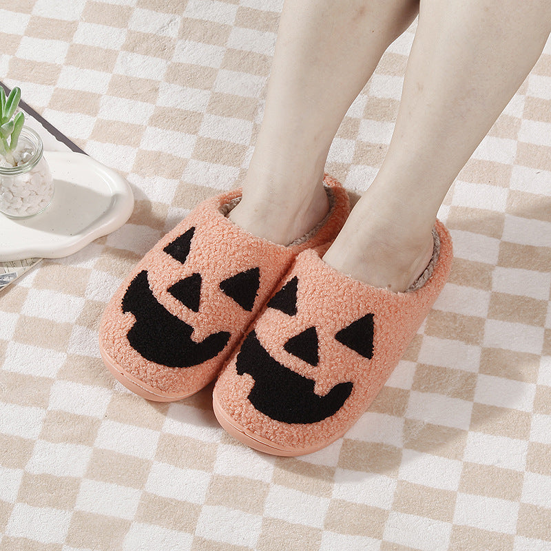 Wholesale New Halloween Pumpkin Cartoon Thick Anti-slip Cute Winter Cotton Slippers