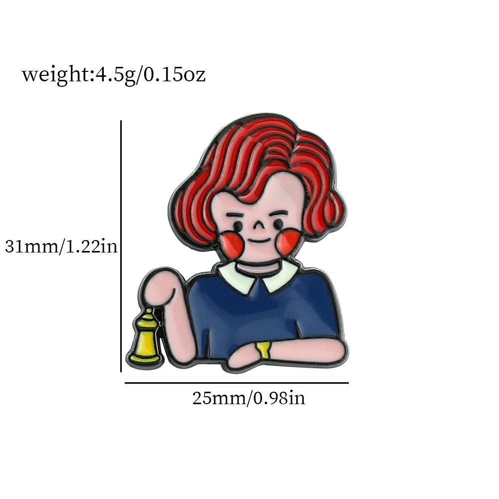 Wholesale 5pcs Cute cartoon metal badge brooch