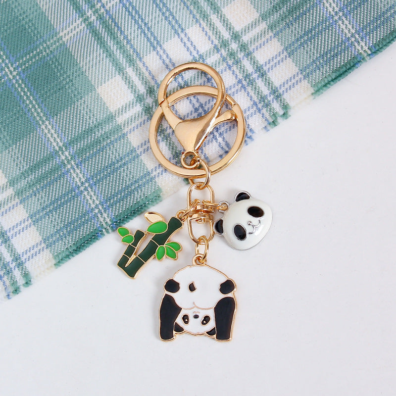 Wholesale of Chinese Style Panda Bamboo Metal Keychains
