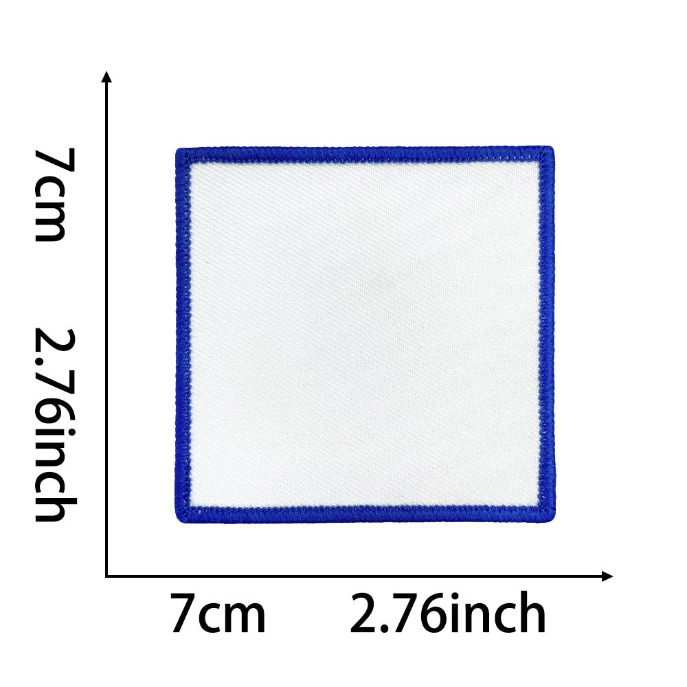Wholesale Polyester Square Embroidered Badge Blank DIY Cloth Patch 10 Piece Hot Melt Glue For Shoes Hats Boutique Accessory
