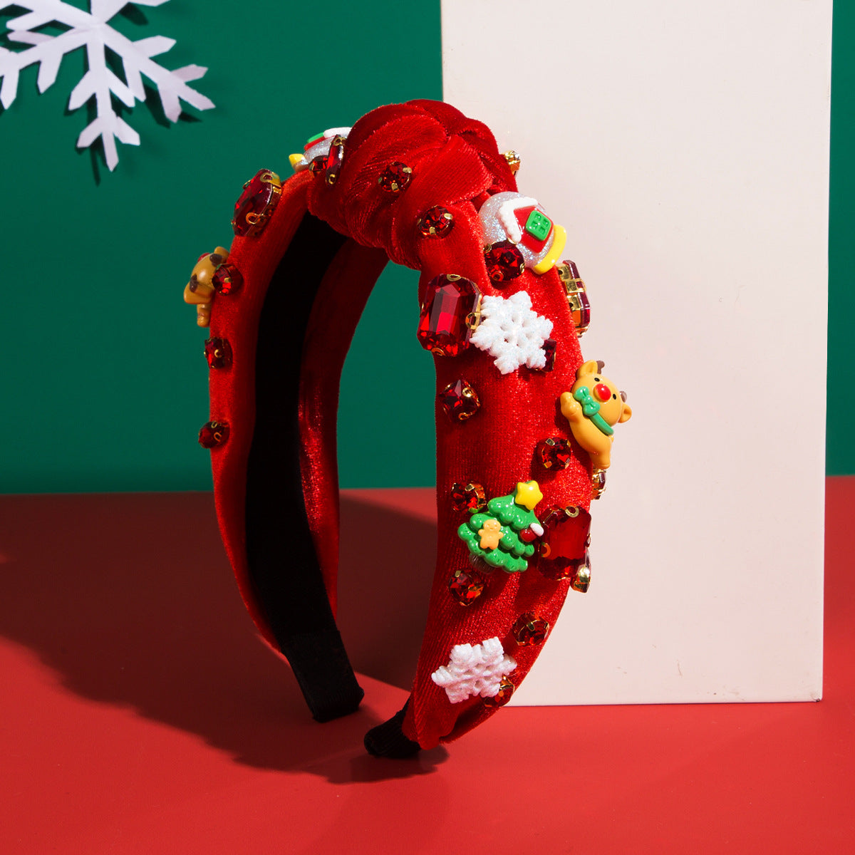 Wholesale Christmas Velvet Santa Tree Santa Claus Snowflake Headband