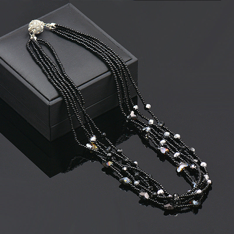 Wholesale Magnet Rhinestone Butterfly Crystal Beads Necklace Bracelet Set