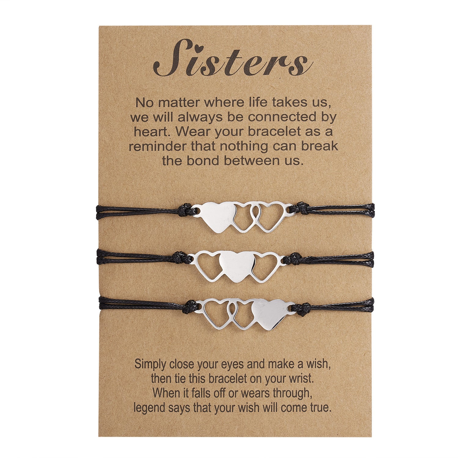 Wholesale Mother's Day Cards Geometric Hollow Multi Pack Braided Adjustable Bracelet