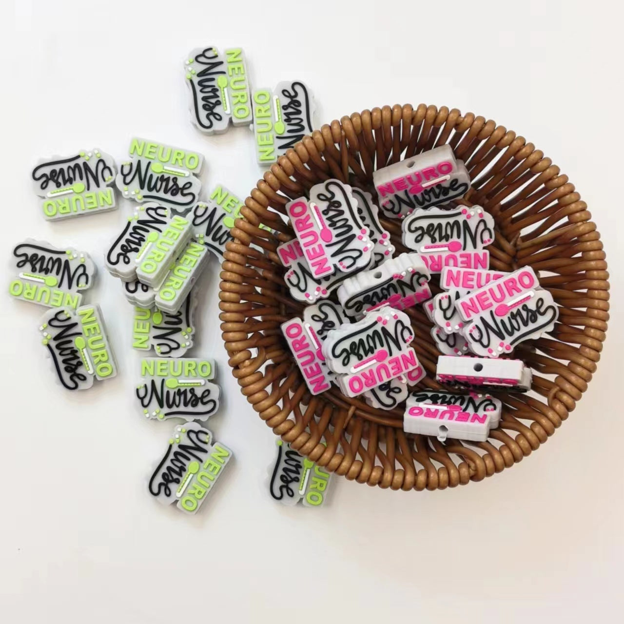 Wholesale 10PCS Doctor Letters Silicone Cartoon Beads