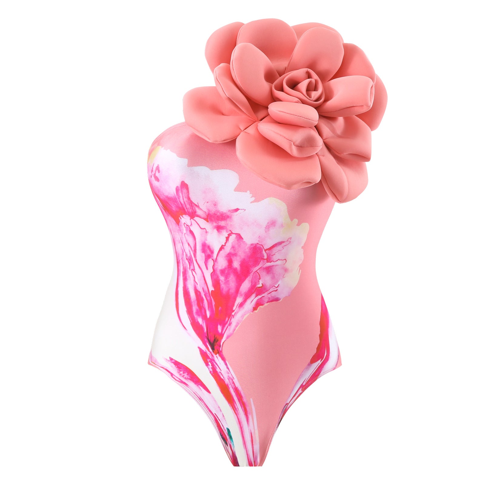 Wholesale One-piece Tight Slimming Large Flower Swimsuit Chiffon Long Skirt Suit