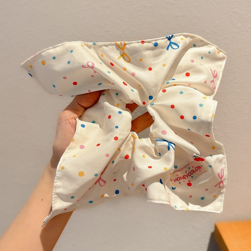 Wholesale Fabric Square  With Openwork Lace Hair  Scrunchie