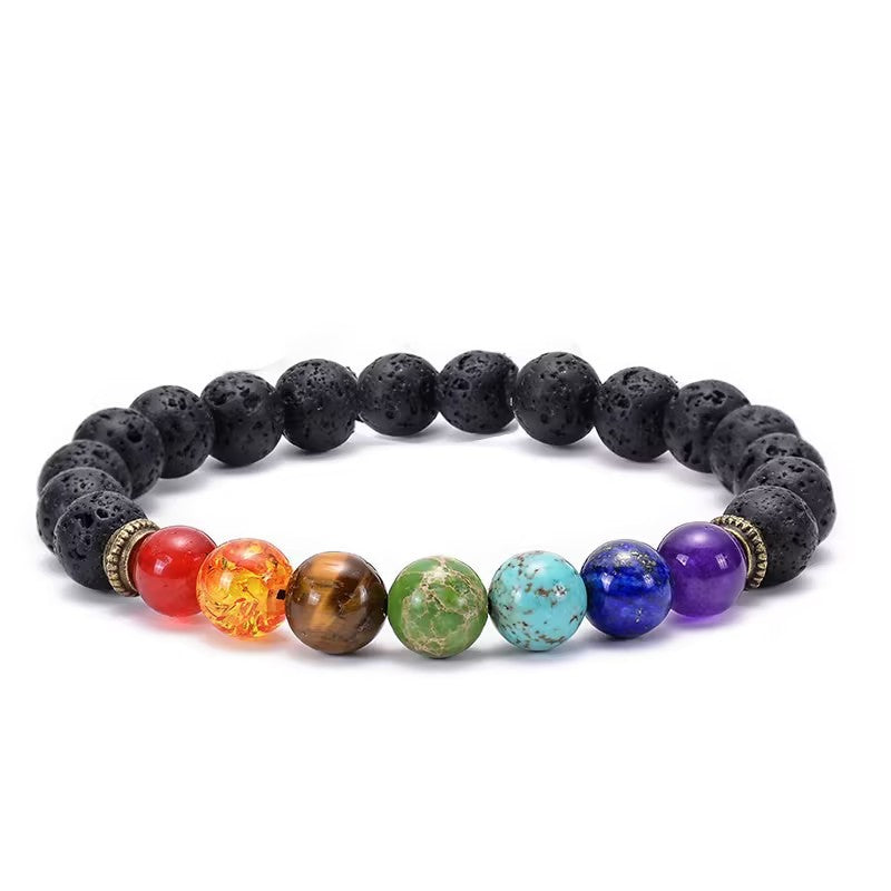 Wholesale Colorful volcanic stone braided bracelet