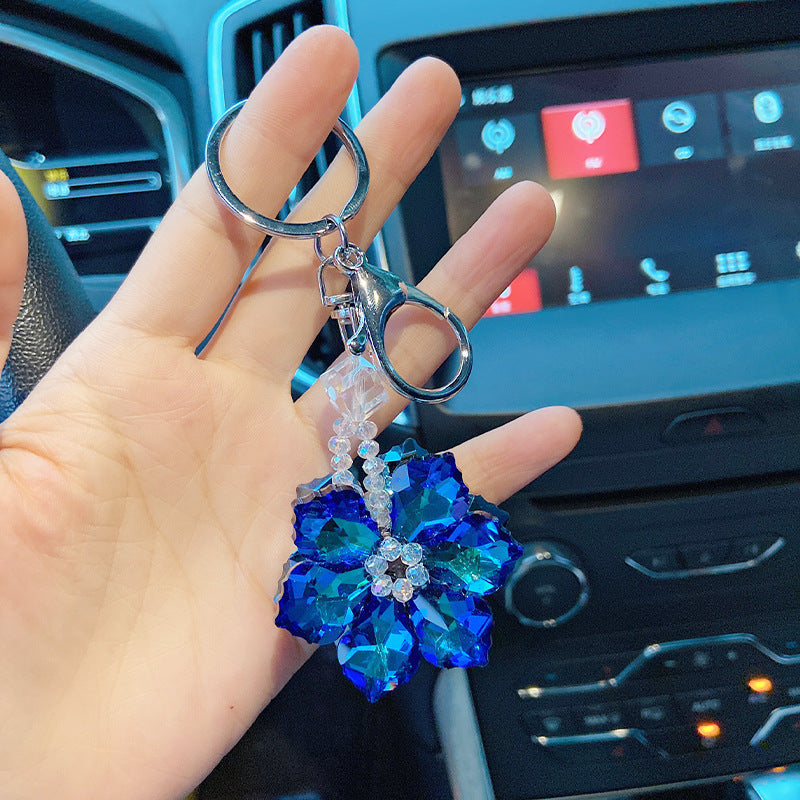 Wholesale Crystal Small Snowflake Glass Diamond Keychains