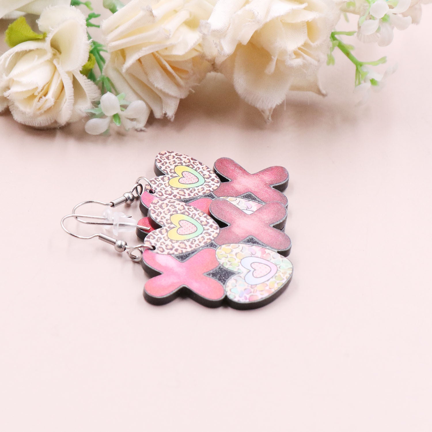 Wholesale Valentine's Day Heart Letters XOXO Acrylic Earrings