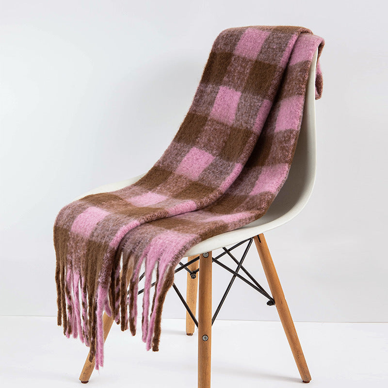 Wholesale Winter Thickened Warm Plaid Scarf
