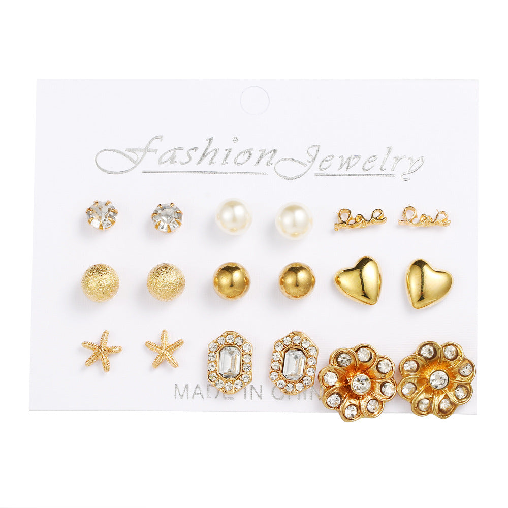 Wholesale 1set Elephant Pearl Fashion Earrings Set