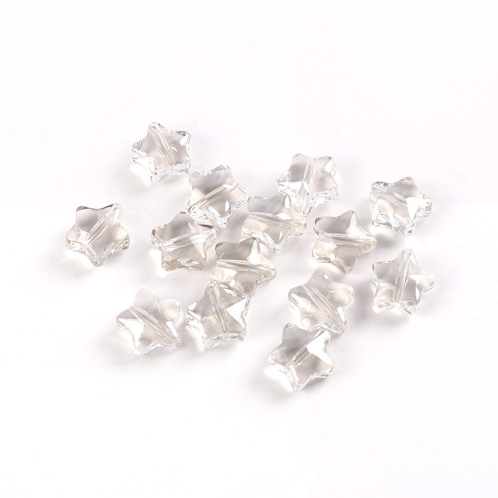 Wholesale 20pcs Color-Plated Five-Pointed Star Glass Handmade DIY Acrylic Beads
