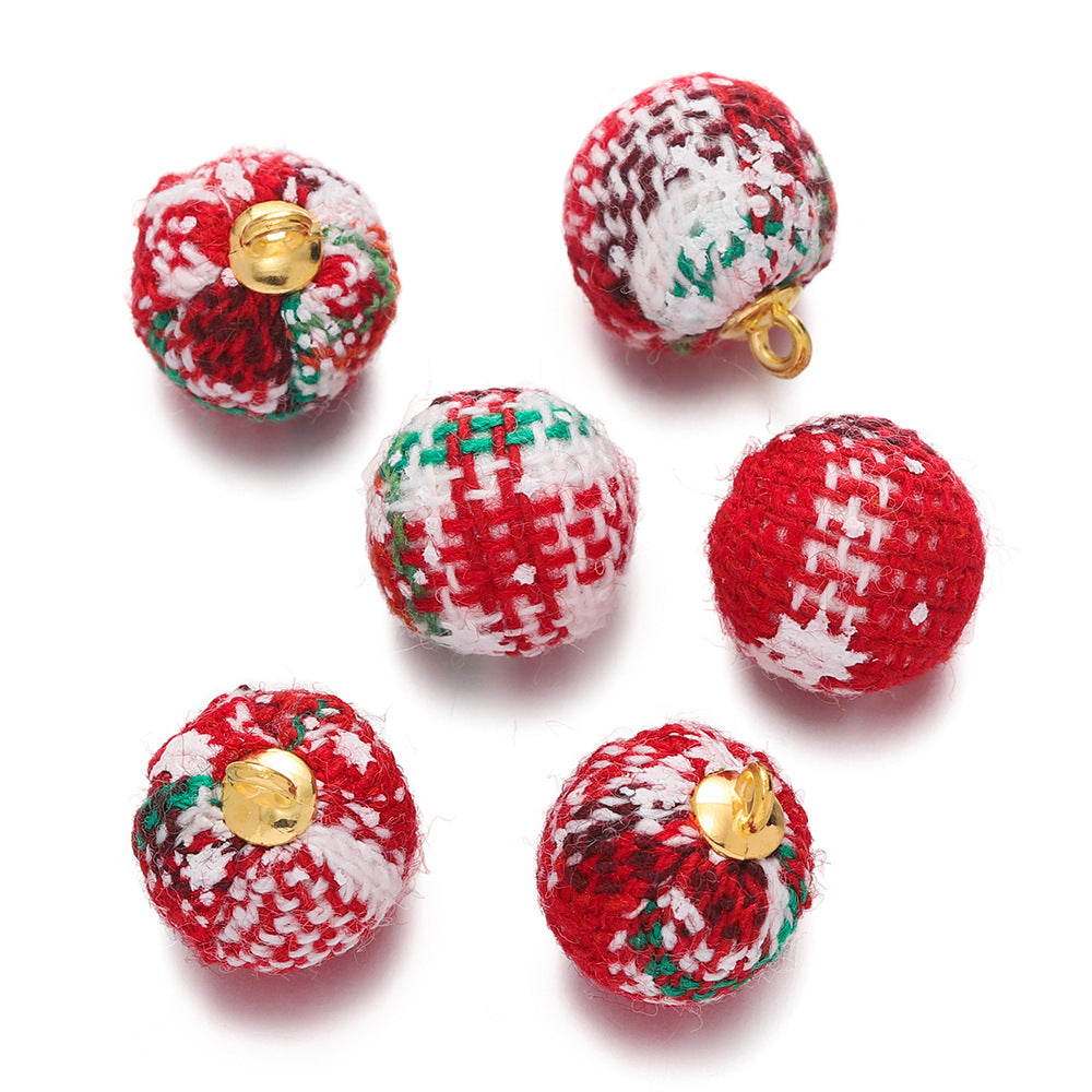 Wholesale  10pcs/pack Christmas Snowflake Series Cloth Bag Checkered Beads