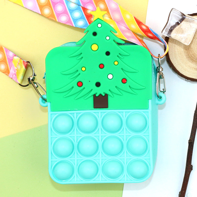 Wholesale Cartoon Silicone Santa Claus Unzipped Children's Bag Coin Purse