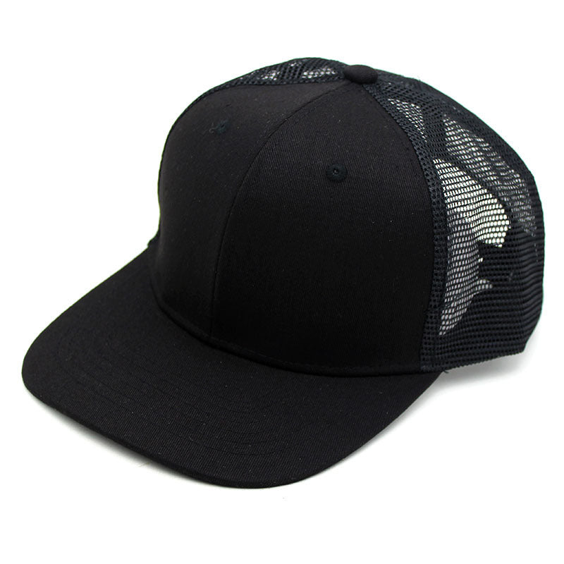 Wholesale Color Block Hip Hop Flat Brim Sunscreen Mesh Cotton Baseball Cap