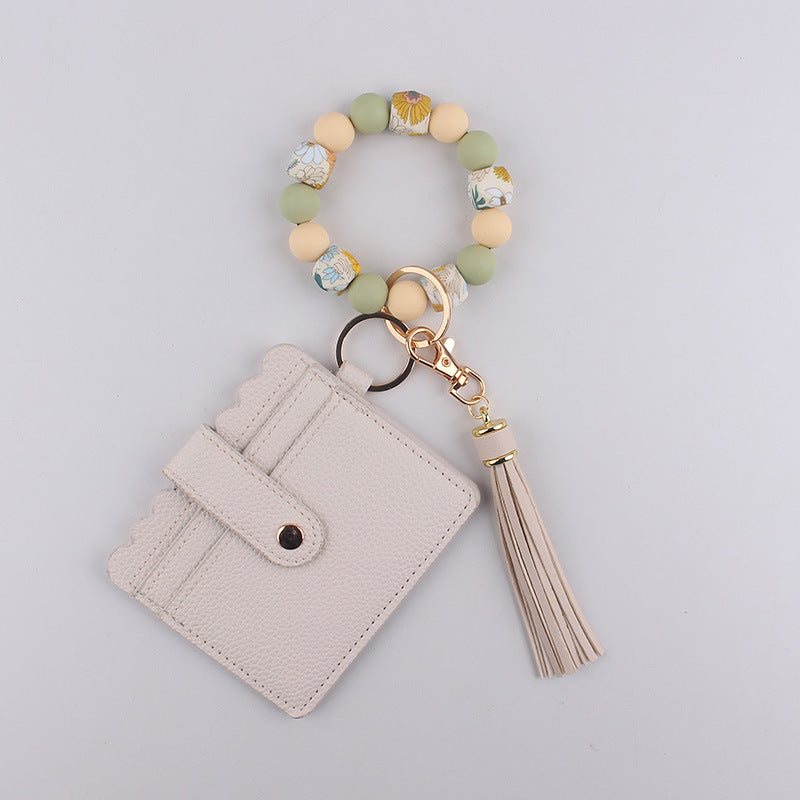 Wholesale Silicone Bracelet  Solid Color Card Holder Wristlet Keychain