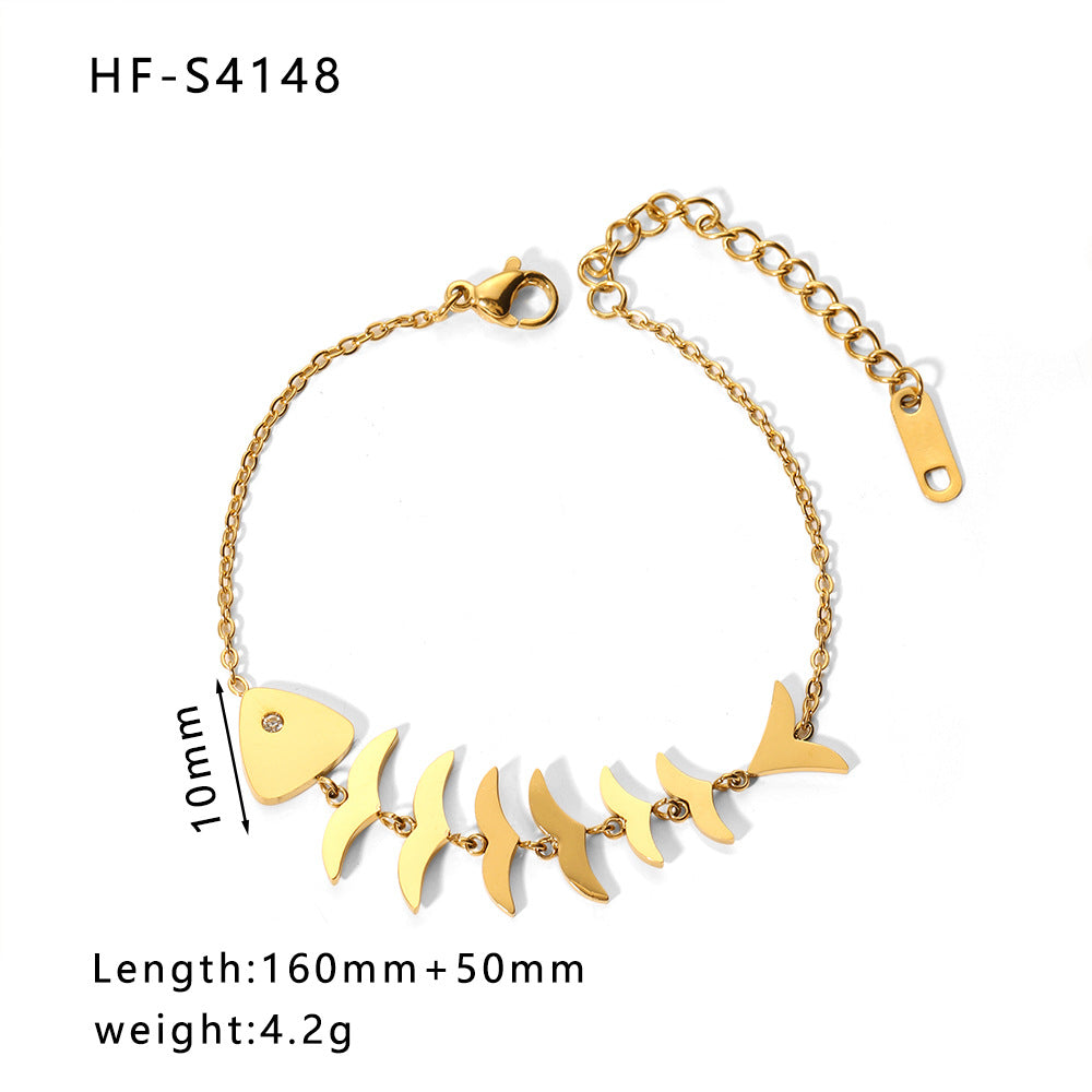 Wholesale Diamond Chain Heart Shaped Pearl Pendant Bracelet