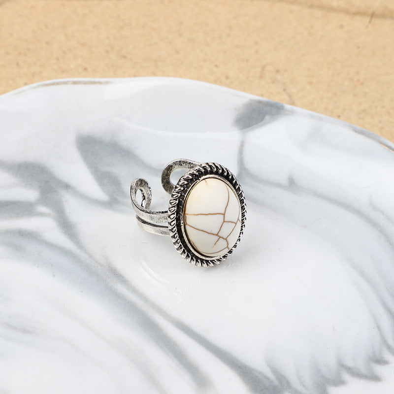 Wholesale Bohemian New Retro Round Flower Turquoise Pendant