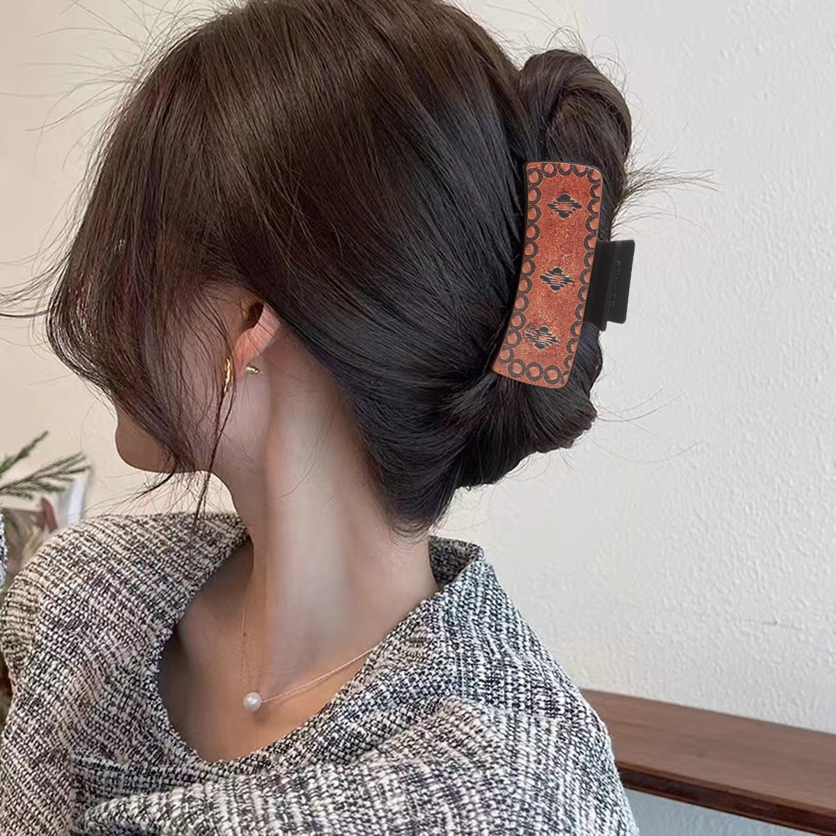 Wholesale Western Wind Sunflower Flower Leather Hairpin Shark Clip